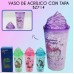 Vaso de acrílico con tapa,con diseño de unicornio de 450ml con luz RGB BZ714