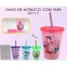 Vaso de acrilico infantil con tapa de hidrogel y luz LED 450ml BZ717