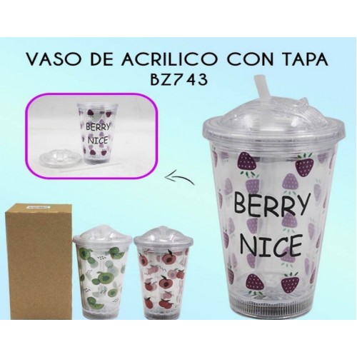 Vaso de acrilico de 450ml con luz RGB BZ743