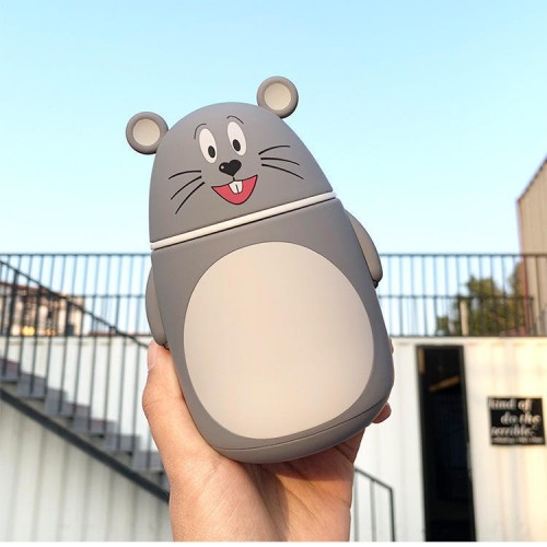 Botella de agua infantil térmica de 280 ml con diseño de ratón, ideal para niños. Venta por mayoreo BZ907