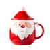 Taza navideña de santa claus con cucharilla 450ml BZ970