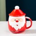 Taza navideña de santa claus con cucharilla 450ml BZ970