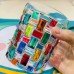Taza de whisky  colorida pintada a mano , MAYOREO BZ982