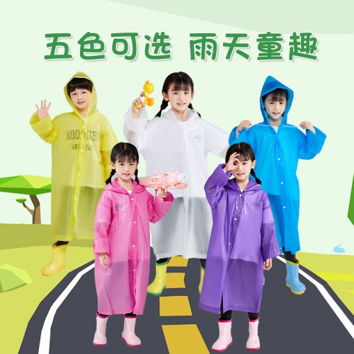 Impermeable infantil EVA con capucha en colores surtidos, venta al por mayor C1010