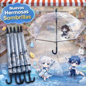 Sombrilla Transparente Diseño Anime Chibi por Mayoreo C1027