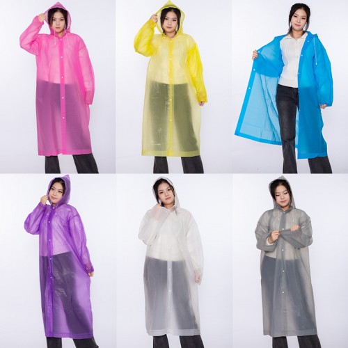 Impermeable para adulto tipo bata con capucha en material EVA, colores surtidos, venta al por mayor  UM-6358