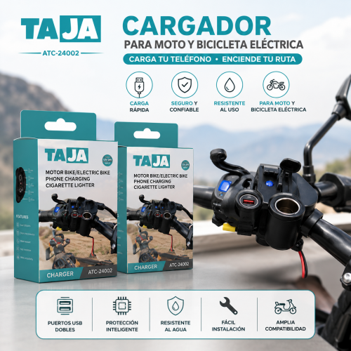 Cargador para Moto y Bicicleta Eléctrica ATC-24002 Cargador para Moto y Bicicleta Eléctrica ATC-24002