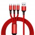 Cable de carga diseño 3 en 1 incluye conectores Type-C, Micro USB y Lightning, ideal para teléfonos Android y iPhon. Venta al por mayor CDX-5016