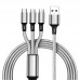 Cable de carga diseño 3 en 1 incluye conectores Type-C, Micro USB y Lightning, ideal para teléfonos Android y iPhon. Venta al por mayor CDX-5016