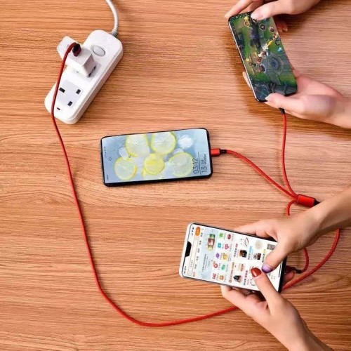 Cable de carga diseño 3 en 1 incluye conectores Type-C, Micro USB y Lightning, ideal para teléfonos Android y iPhon. Venta al por mayor CDX-5016