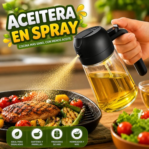 Rociador de Aceite Spray 2 en 1 Cocina Dispensador de Vidrio- Permite reducir el consumo de grasas al cocinar, asar o freír alimentos- Por Mayoreo CF128 Rociador de Aceite Spray 2 en 1 Cocina Dispensador de Vidrio- Permite reducir el consumo de grasas al cocinar, asar o freír alimentos- Por Mayoreo CF128