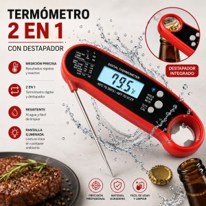 Termómetro digital 2 en 1 con destapador por mayoreo