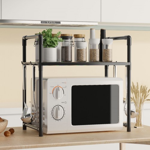 Organizador de cocina de un nivel para microondas y especias multifuncional ajustable venta por mayoreo CFJ-1202