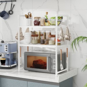 Organizador de cocina doble nivel para microondas y alacena venta por mayoreo CFJ-1203