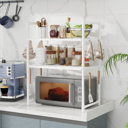 Organizador de cocina doble nivel para microondas y alacena venta por mayoreo CFJ-1203