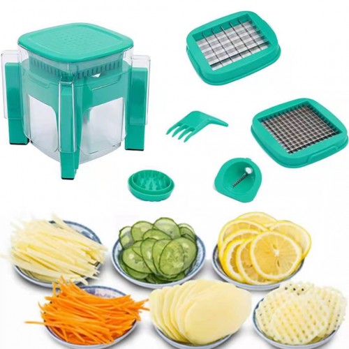 Juego multifuncional de cortador de verduras de 12 piezas, máquina para cortar en cubitos y triturar verduras y frutas, máquina para cortar melón, mayoreo