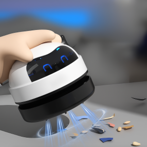 Mini aspiradora eléctrica portátil para escritorio o auto. Compacta, silenciosa y potente. Ideal para polvo, migas y residuos pequeños. Venta al por mayor CH-10307