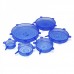Tapas elásticas de silicona, set de 6 piezas, reutilizables, ajustables de 6.5 a 20 cm, para recipientes y alimentos, venta por mayoreo, CJ-2065