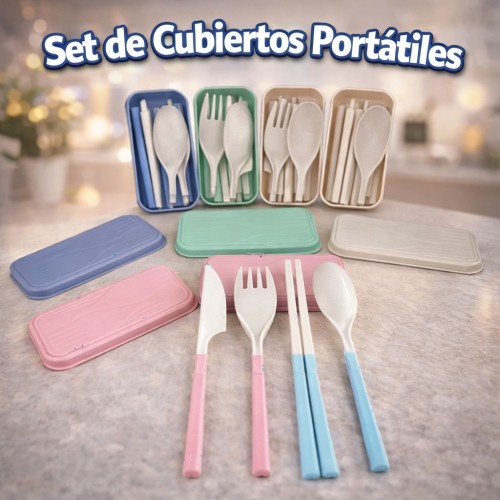 Set de Cubiertos Portátiles Reutilizables con Estuche por Mayoreo - CJ-2067 Set de Cubiertos Portátiles Reutilizables con Estuche por Mayoreo - CJ-2067