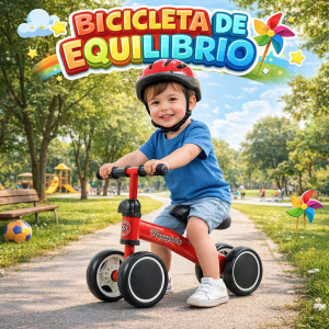 Bicicleta de equilibrio infantil ideal para juego y coordinación. Diseño práctico y llamativo para niños. Venta por mayoreo
