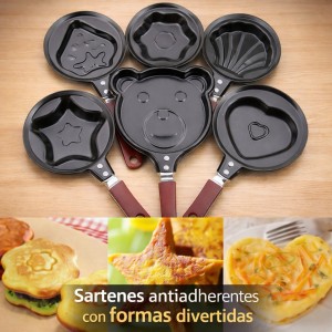 Sartén antiadherente con formas divertidas para desayuno por mayoreo