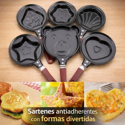 Sartén antiadherente con formas divertidas para desayuno por mayoreo