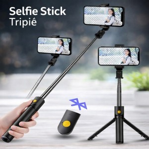 Selfie stick multifuncional con tripié y control Bluetooth por mayoreo CL-522-657