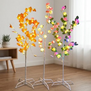 Árbol Decorativo de Luz LED con Flores Multicolor 120 cm y 3 Diseños Surtidos por Mayoreo