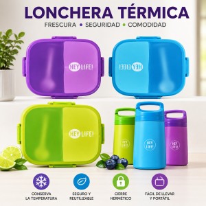 Lonchera Térmica Portátil con Contenedor por Mayoreo