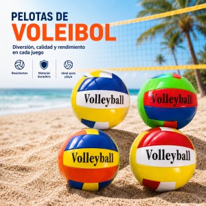 Balón de voleibol número 5 en colores surtidos ideal para entrenamiento y recreación. Venta por mayoreo