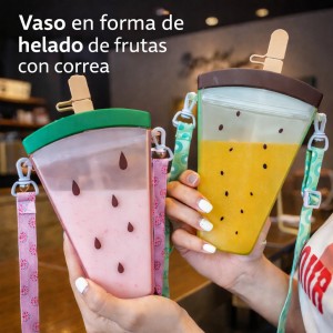 Vaso en forma de helado de frutas con correa por mayoreo CL-BWB1757