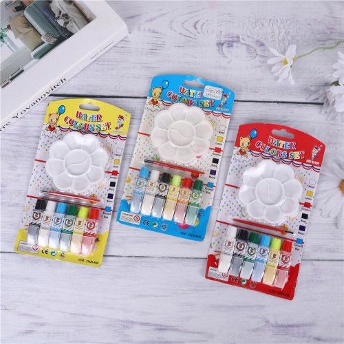 Set de pinturas con 6 colores, incluye paleta para mezclar y pincel. Ideal para niños, actividades escolares, manualidades y proyectos creativos. Ventas por mayoreo CL-CNON8006