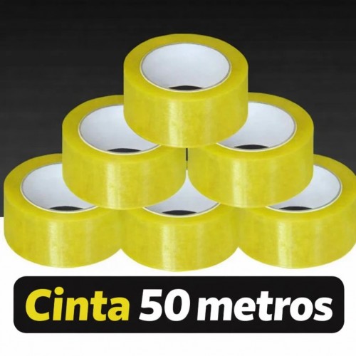 Cinta adhesiva transparente de 50 metros ideal para sellado de cajas, embalaje, mudanzas y envíos. Venta por mayoreo CL-DH50