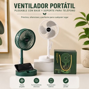 Ventilador Portátil Plegable con Soporte para Teléfono por Mayoreo