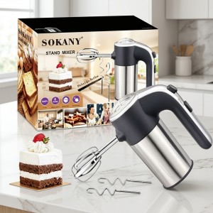 Batidora eléctrica multiusos con batidores y ganchos amasadores, ideal para preparar mezclas, postres y masas. Venta por mayoreo