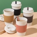 Vaso térmico de 500 ml hecho de fibra de trigo. Reutilizable, ecológico. Ideal para café, té o bebidas frías. Venta por mayoreo