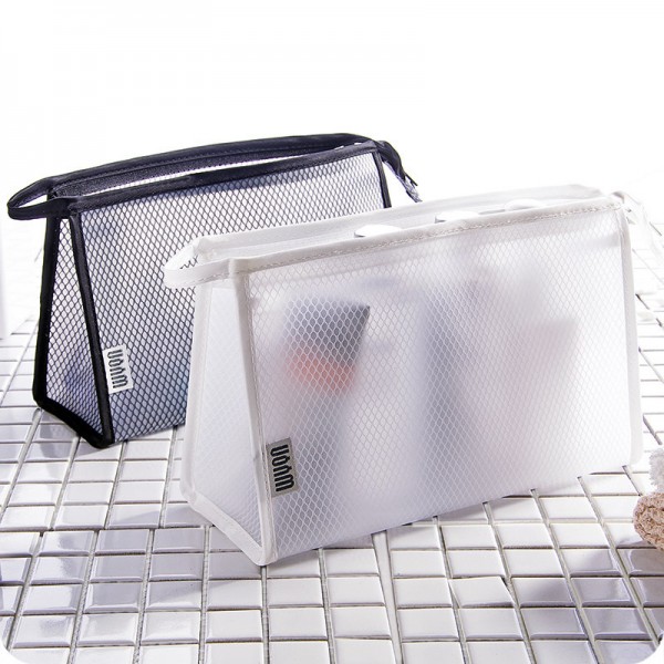 Cosmetiquera de malla con cierre, ideal para organizar maquillaje, artículos de higiene personal y accesorios de viaje, para uso diario, viajes, gimnasio o como bolsa de lavado. Ideal para venta al por mayor