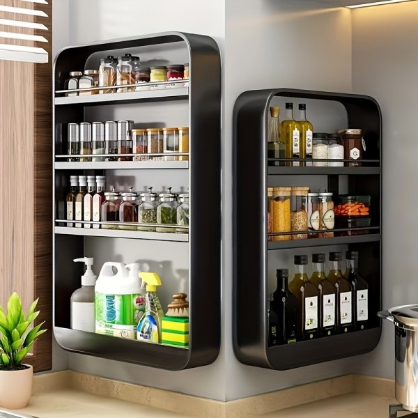 Organizador de pared multifuncional, instalación sin perforar. Ideal para cocina o baño, resistente a la humedad, gran capacidad de almacenamiento y diseño moderno. Perfecto para uso doméstico y venta al por mayor.