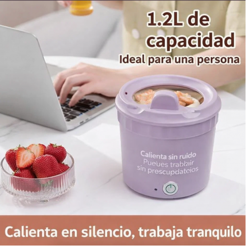 Mini olla eléctrica multifuncional ideal para viajes, oficina, estudiantes y uso diario. Permite preparar sopas, arroz, fideos y otros alimentos de forma rápida y segura Venta por mayoreoCL-LM59