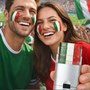 Barra de pintura facial tricolor ideal para fiestas y eventos deportivos. Fácil aplicación y colores intensos. Venta por mayoreo CL-LT3330