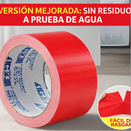 Cinta adhesiva roja impermeable de alta resistencia, ideal para sellar, reparar y proteger superficies contra el agua y la humedad. Ideal para venta al por mayor. CL-PJ25-R