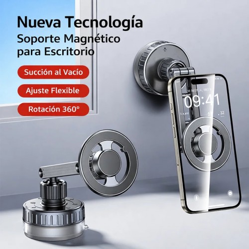 Soporte magnético para celular con rotación 360°, diseño compacto y sujeción fuerte para tablero, escritorio o superficie metálica. Ideal para conducción segura y uso manos libres. Venta por mayoreo CL-S514C