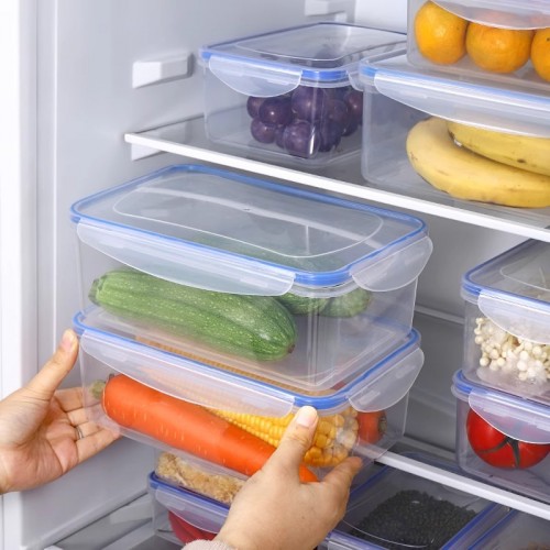 Contenedor hermético de 750ml ideal para almacenar alimentos. Diseño práctico y transparente para cocina. Venta por mayoreo 