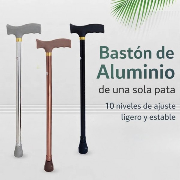 Bastón de aluminio, ligero, resistente y ajustable en altura. Ideal para adultos mayores, rehabilitación y apoyo al caminar, empuñadura ergonómica y base antideslizante para mayor estabilidad y seguridad. Venta al por mayor. CL-SS80