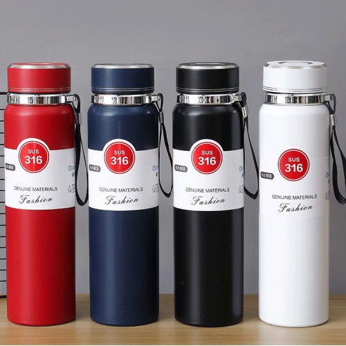 Termo de acero inoxidable 316 con capacidad de 1000 ml para mantener bebidas calientes o frías Ideal para uso diario, oficina, viajes y actividades al aire libre. Venta al por mayor.