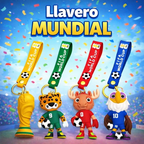 Llavero Temático Mundial Estilo Caricatura | Venta por Mayoreo CL-WJ88