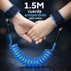 Cuerda antipérdida para niños con pulsera de seguridad 1.5 m por mayoreo