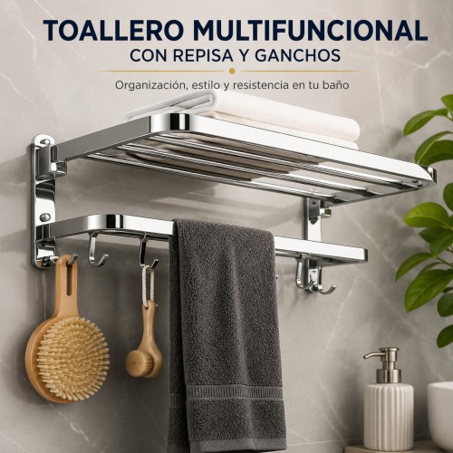 Toallero Multifuncional de Acero Inoxidable por Mayoreo