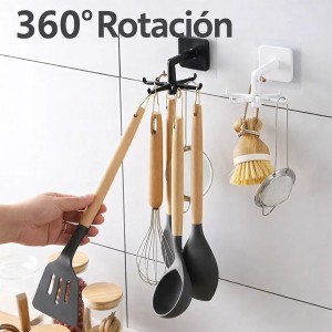 Ganchos multifuncionales abatibles para colgar utensilios de cocina, toallas, llaves y accesorios para organizar espacios en cocina, baño u oficina. Venta por mayoreo CL3-616461