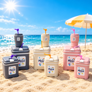 Kit de Hielera Portátil de 3 Litros con Termo 320ml y Hielera de 1 litro en Colores Surtidos por Mayoreo